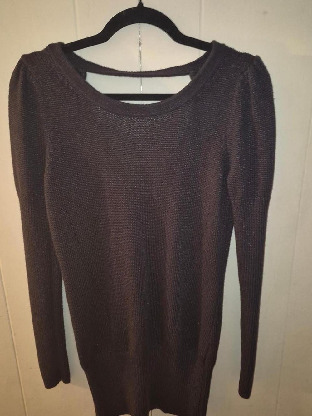 Calvin Klein Brown Scoop-Neck Long Sleeve Sweater